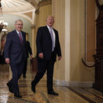 President Trump Meets With Senate GOP On Capitol Hill During Weekly Policy Lunch Meeting