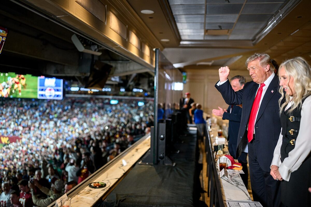 President Donald Trump attends an NFL game between the Washington Commanders and Detroit Lions at Northwest Stadium in Landover, Maryland, Sunday, November 9, 2025. (Official White House Photo by Daniel Torok)